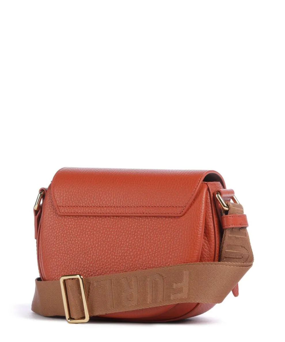 Lotus Mini Umhängetasche genarbtes Leder terrakotta