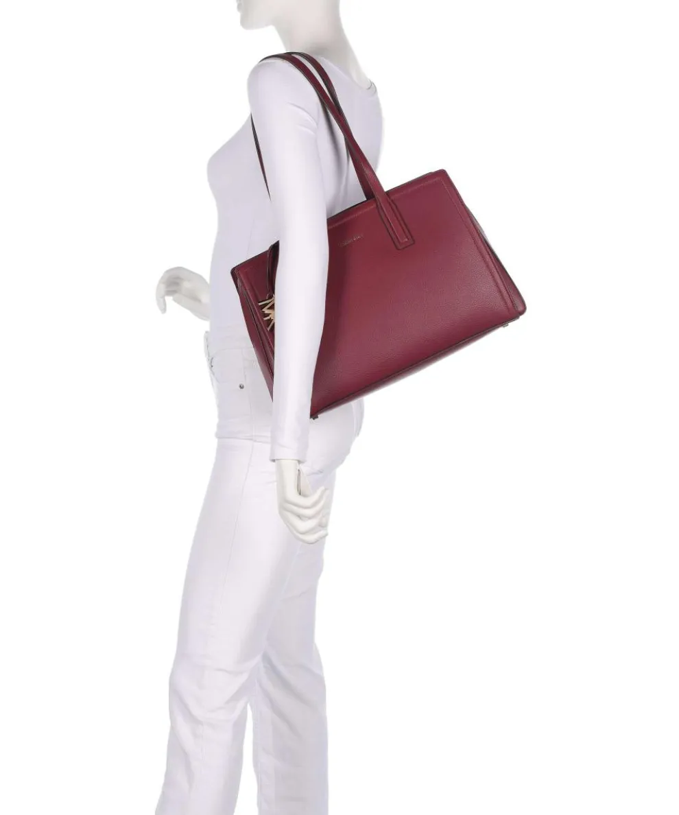 Laila Medium Shopper genarbtes Rindsleder wein