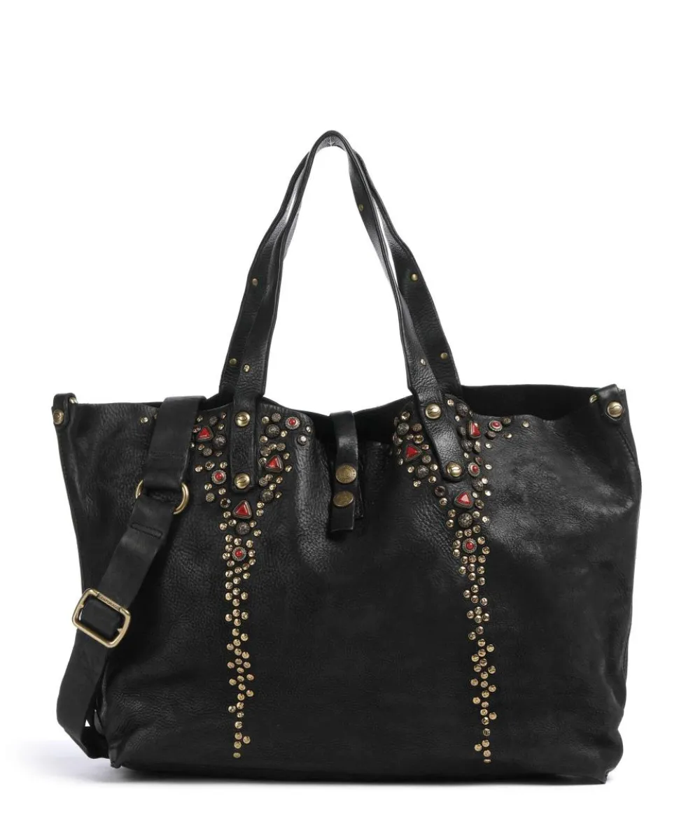 Shopper genarbtes Rindsleder schwarz