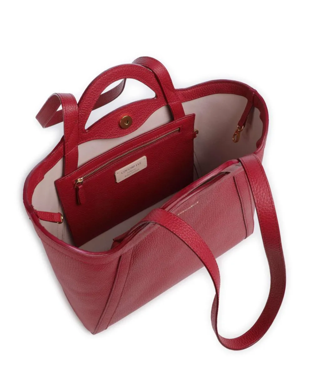 Amalia Shopper genarbtes Leder rot