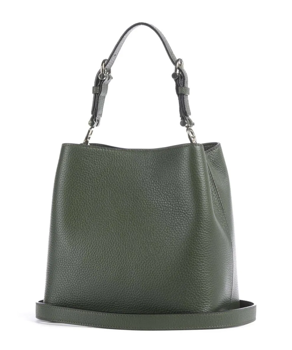 Delia S Bucket bag genarbtes Rindsleder khaki