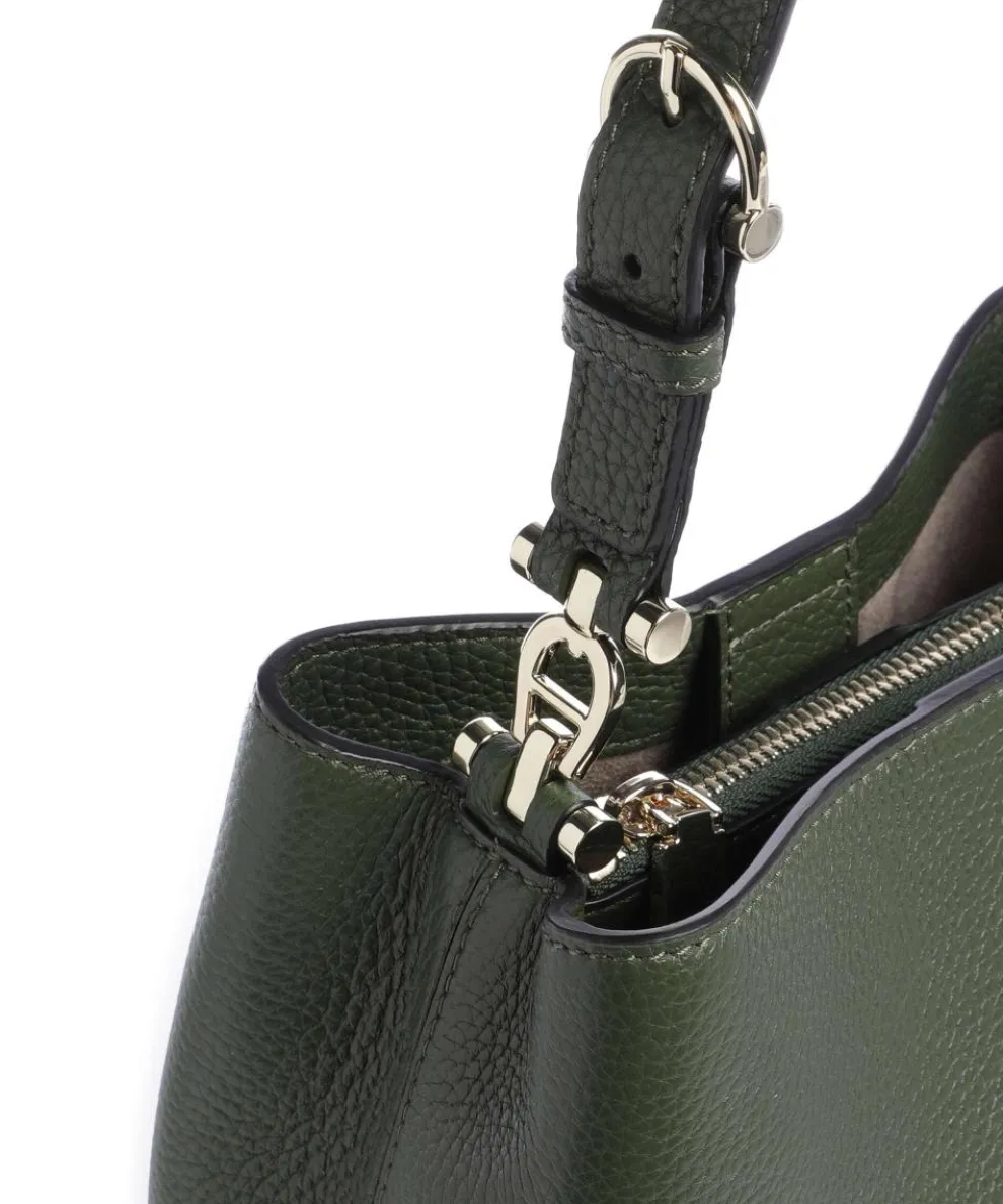 Delia S Bucket bag genarbtes Rindsleder khaki