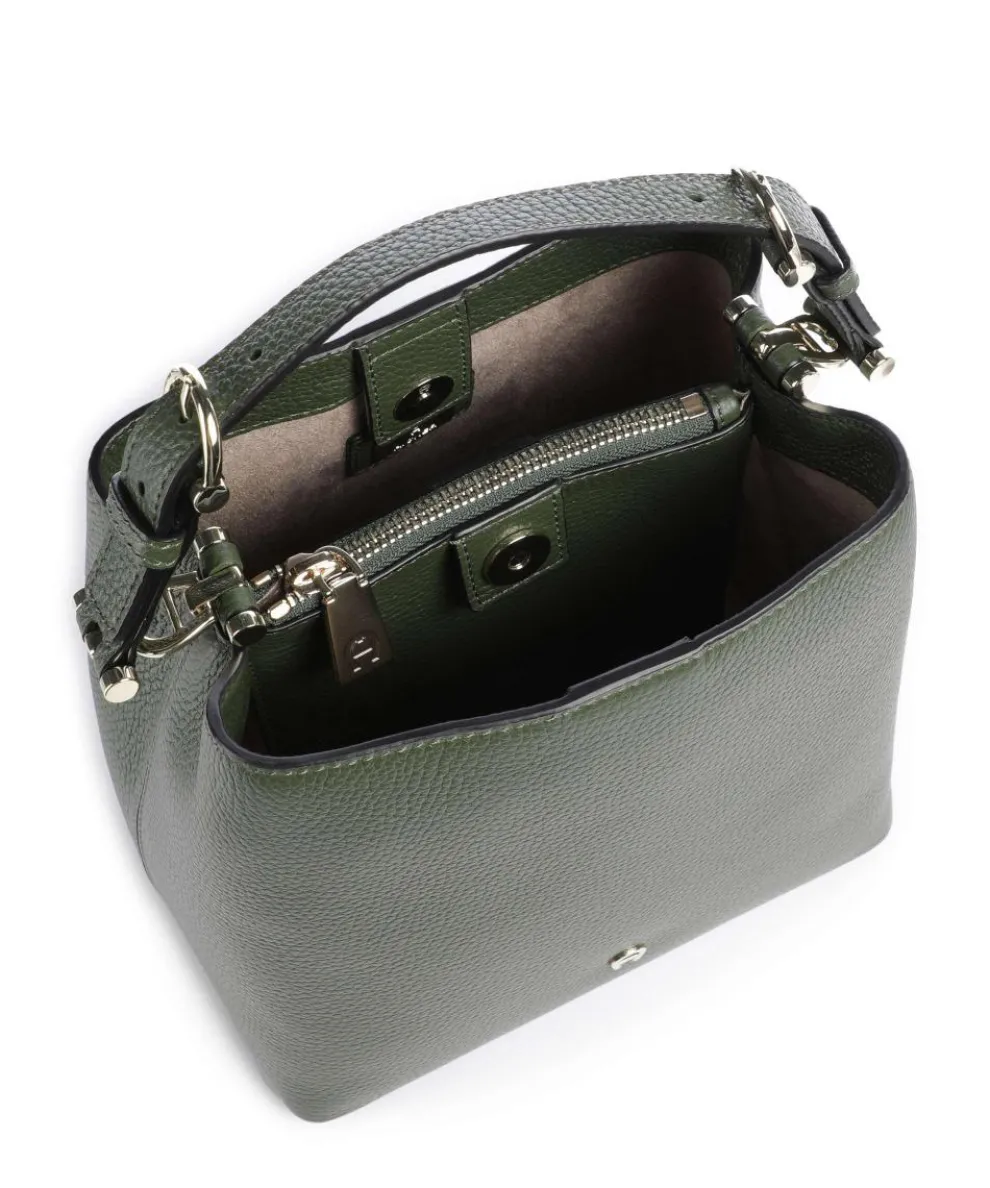 Delia S Bucket bag genarbtes Rindsleder khaki