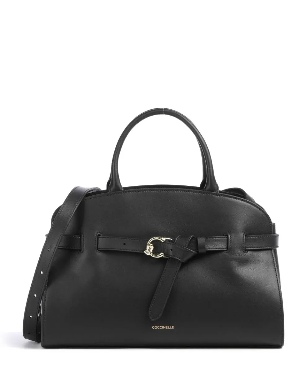 Sabine Handtasche fein genarbtes Rindsleder schwarz