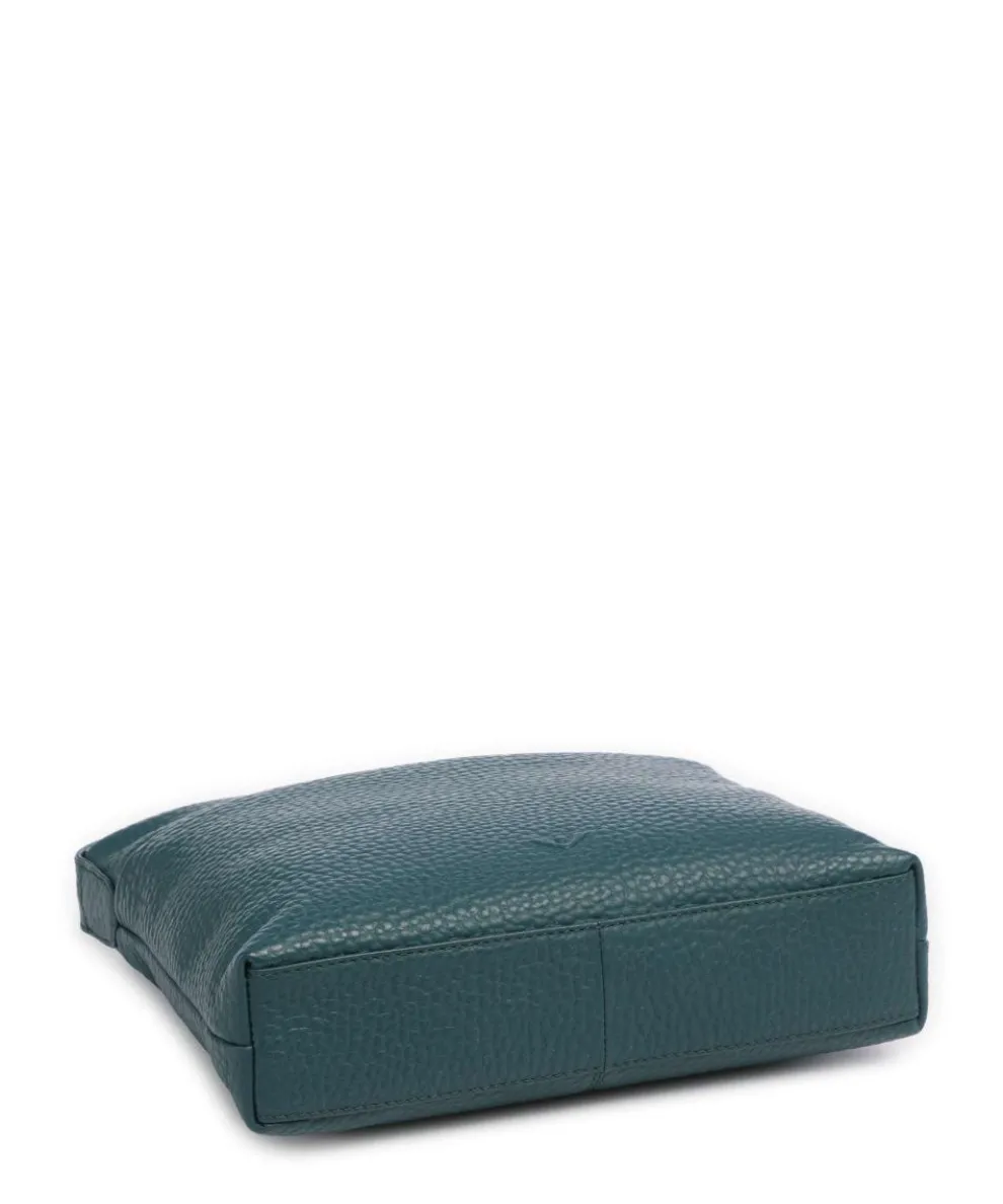 Hirsch Bristol Umhängetasche genarbtes Leder petrol