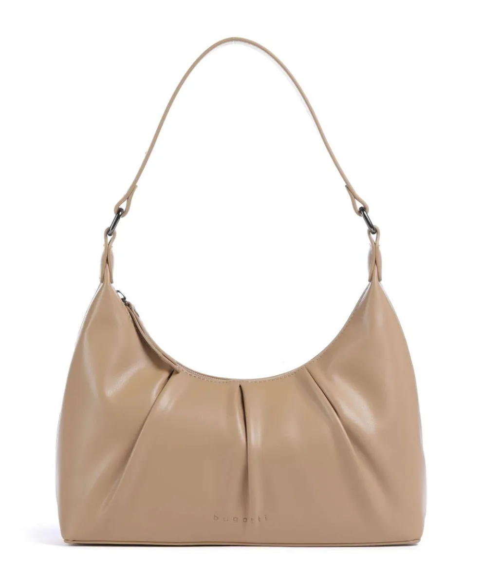 Mila Schultertasche Lederimitat beige