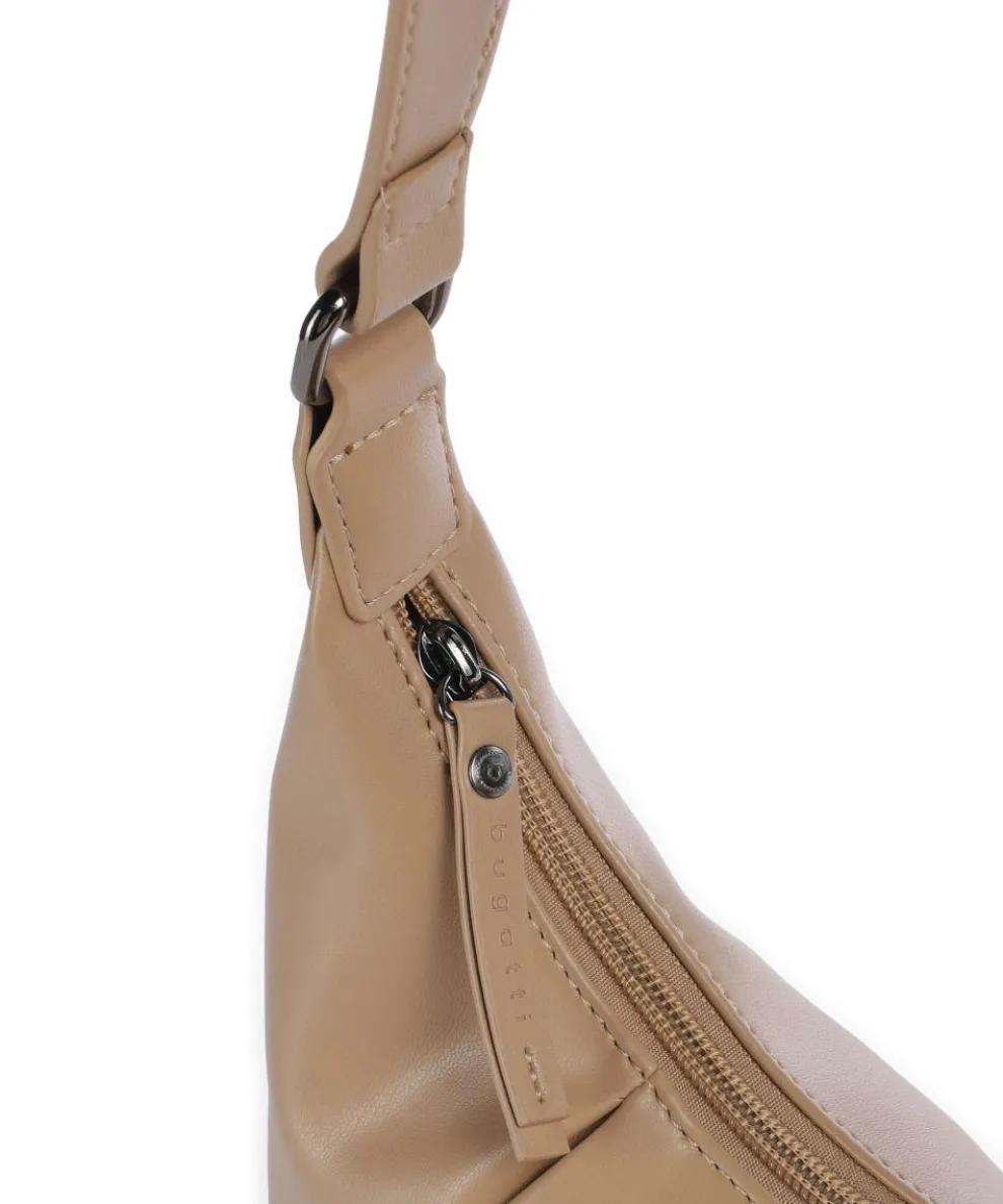 Mila Schultertasche Lederimitat beige
