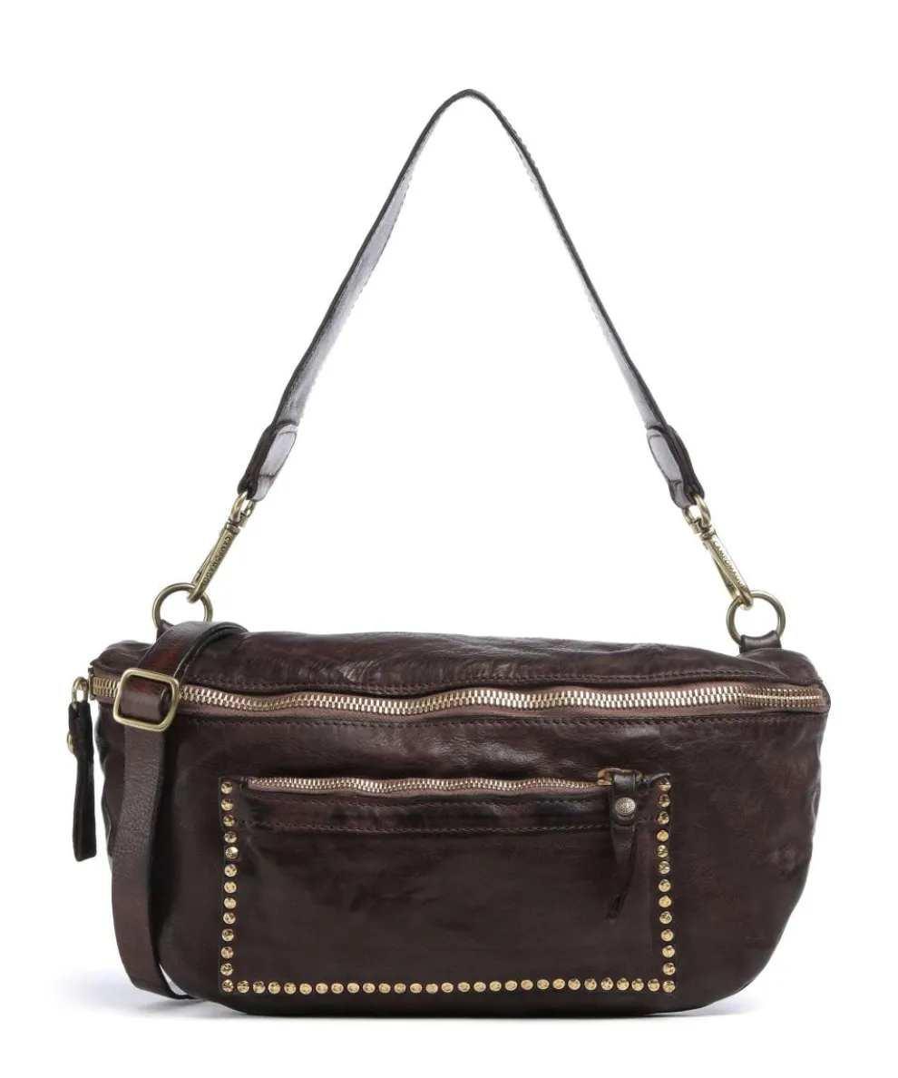 Schultertasche fein genarbtes Rindsleder dunkelbraun