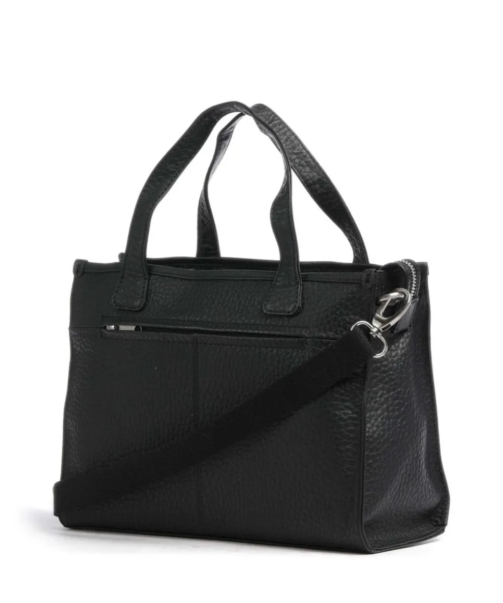 Hirsch Gabrielle Handtasche genarbtes Leder schwarz