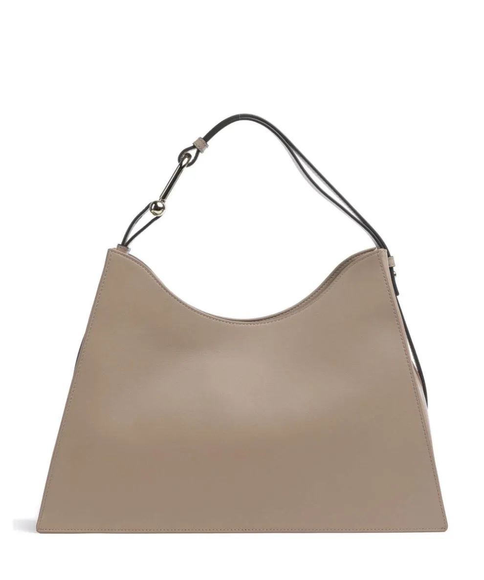 Nuvola L Beuteltasche fein genarbtes Leder taupe