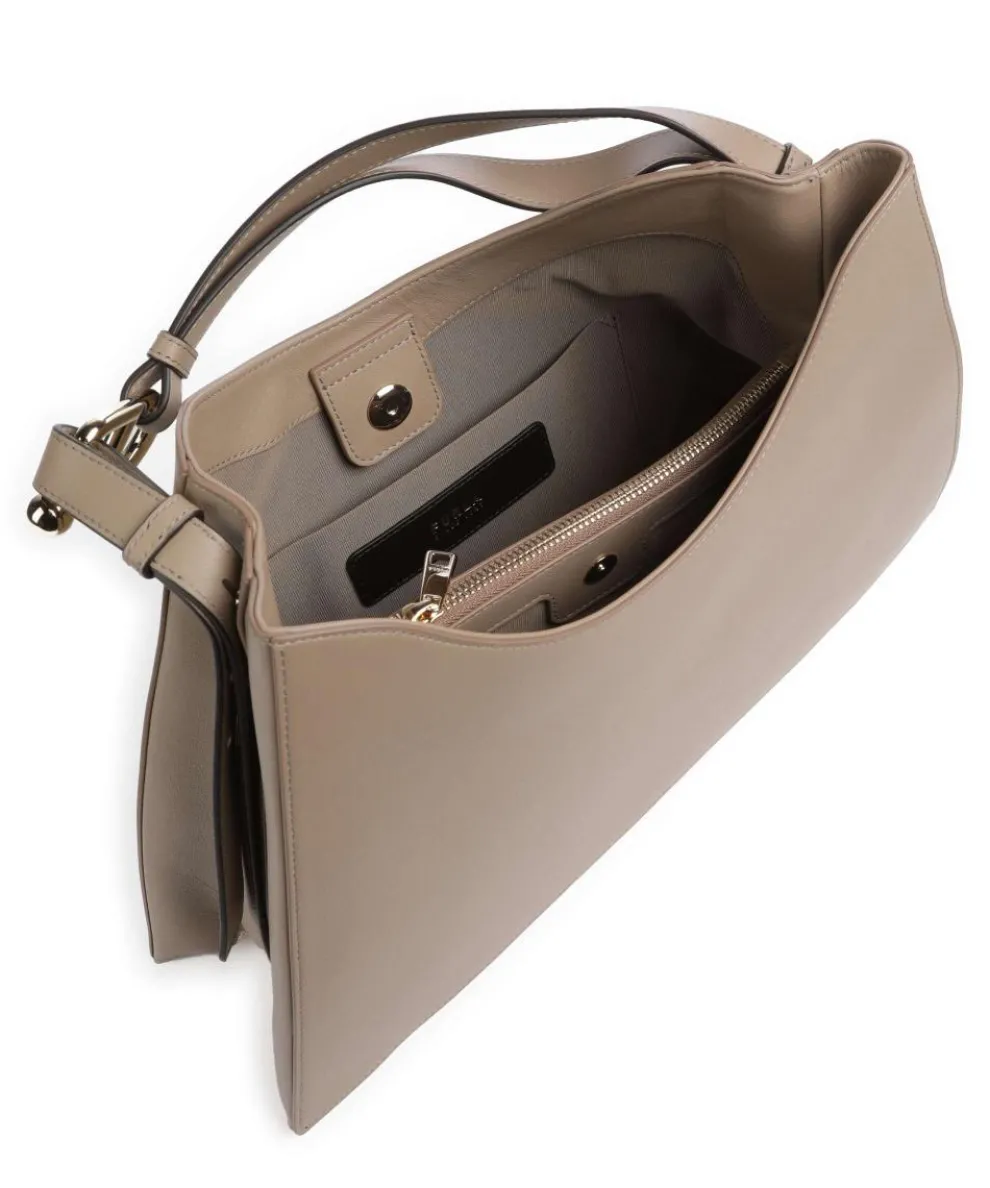 Nuvola L Beuteltasche fein genarbtes Leder taupe