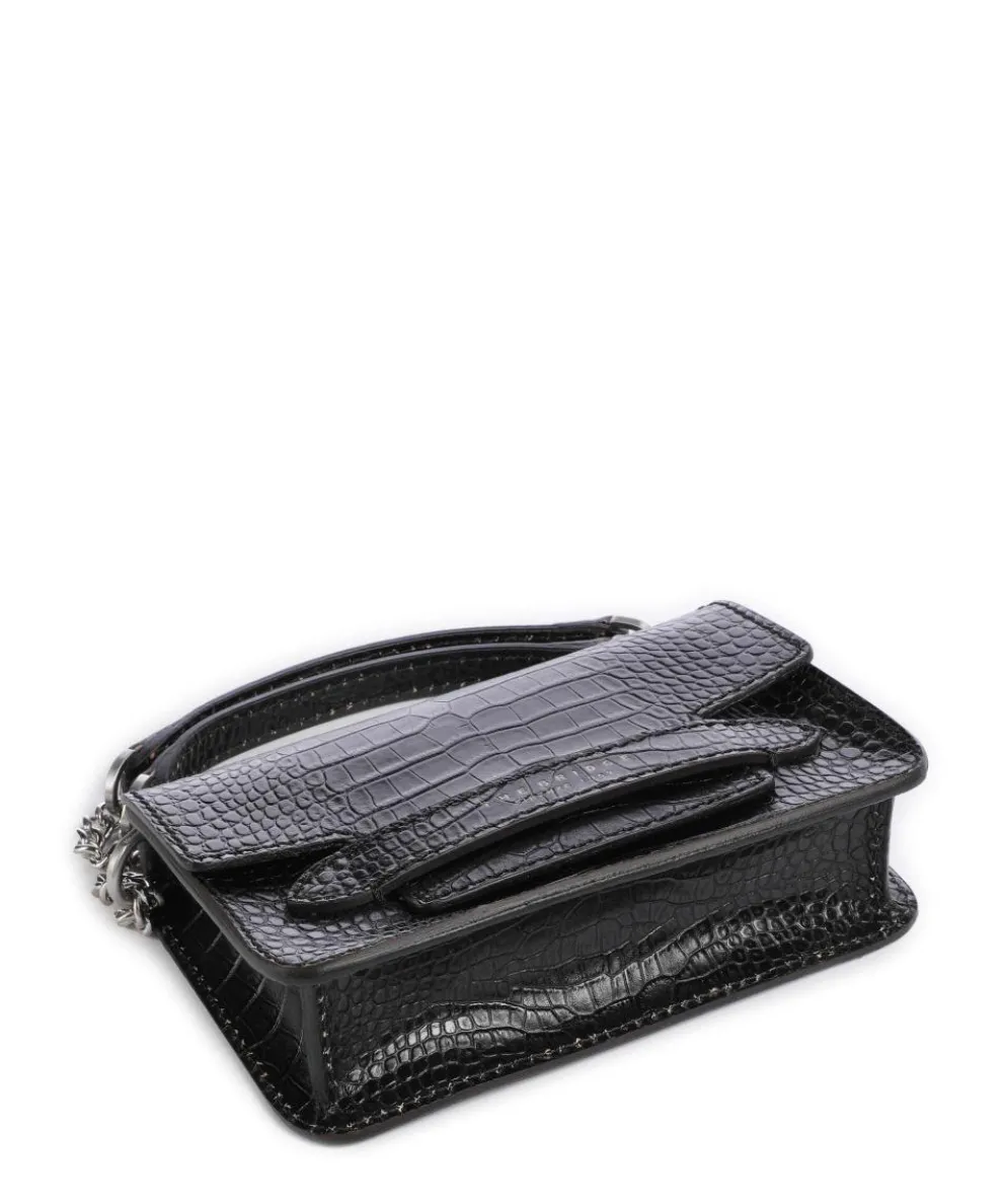 Lucrezia Wow Schultertasche geprägtes Rindsleder schwarz