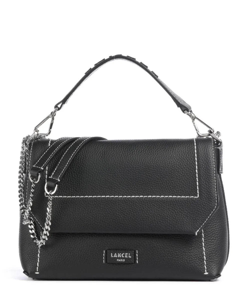 Ninon M Schultertasche genarbtes Rindsleder schwarz