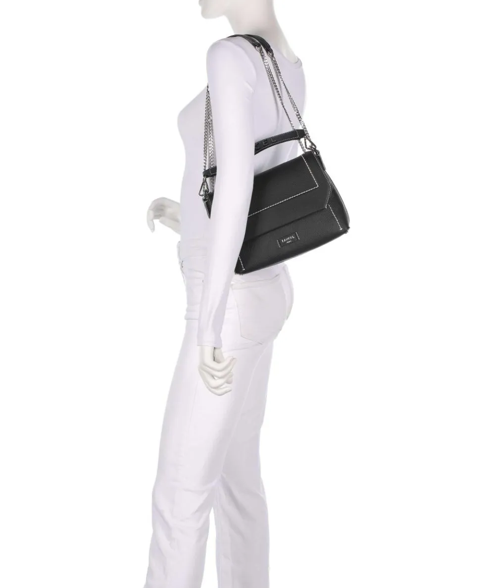 Ninon M Schultertasche genarbtes Rindsleder schwarz