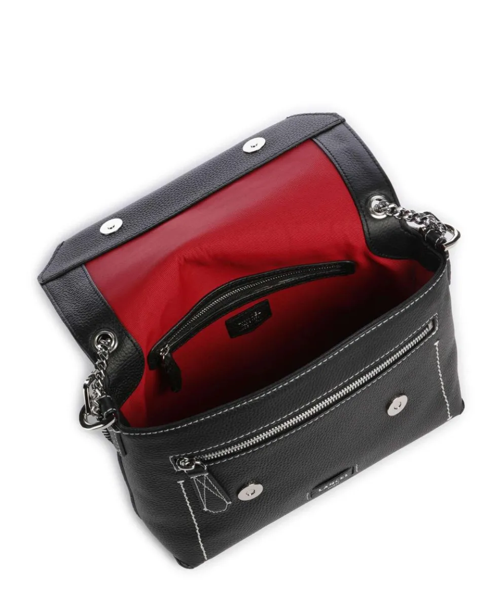 Ninon M Schultertasche genarbtes Rindsleder schwarz