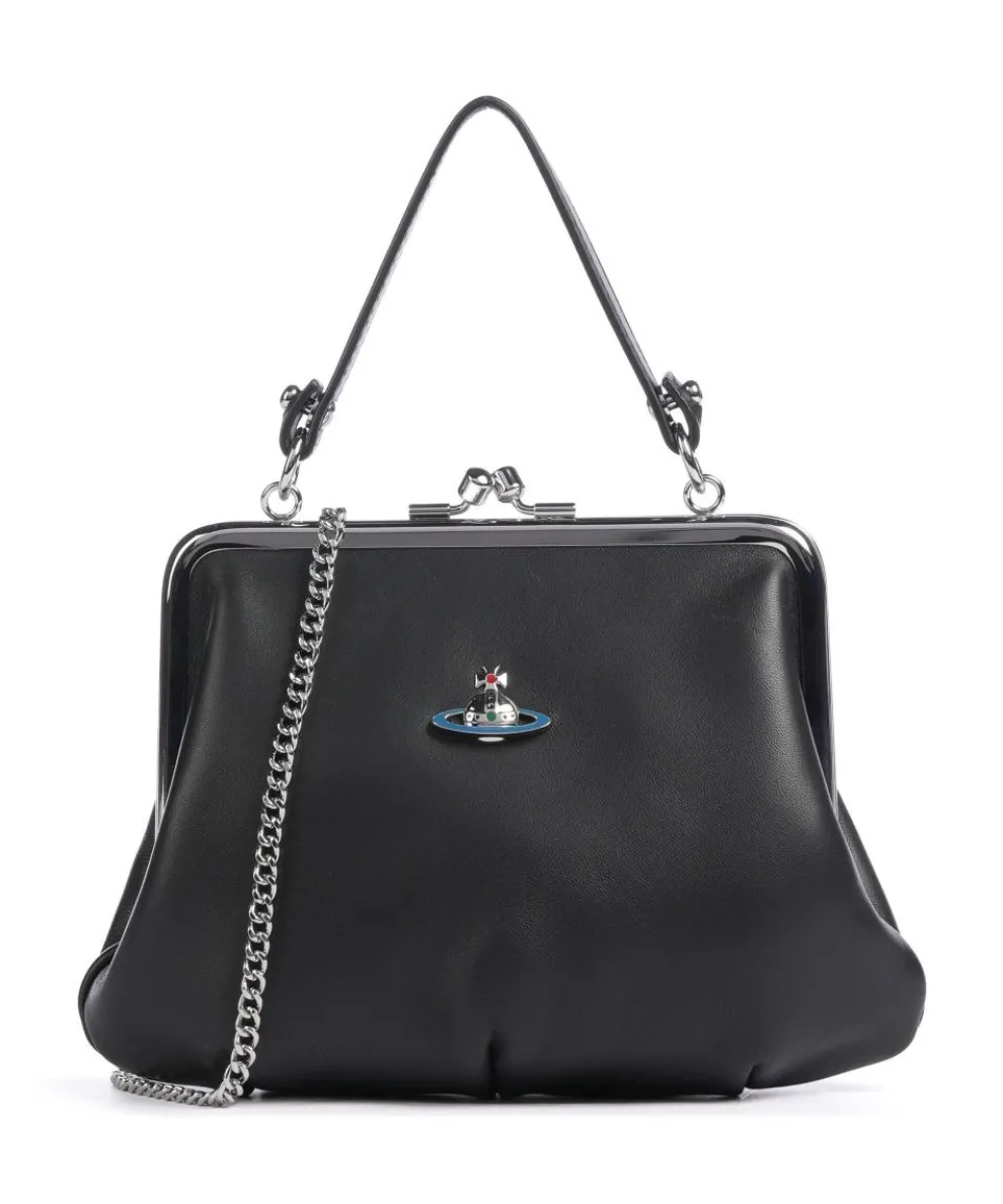 Granny Frame Nappa Umhängetasche Lammleder schwarz