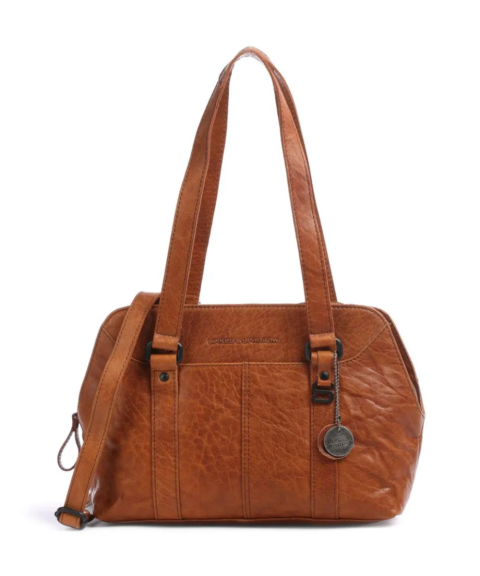 Bronco Schultertasche fein genarbtes Leder cognac