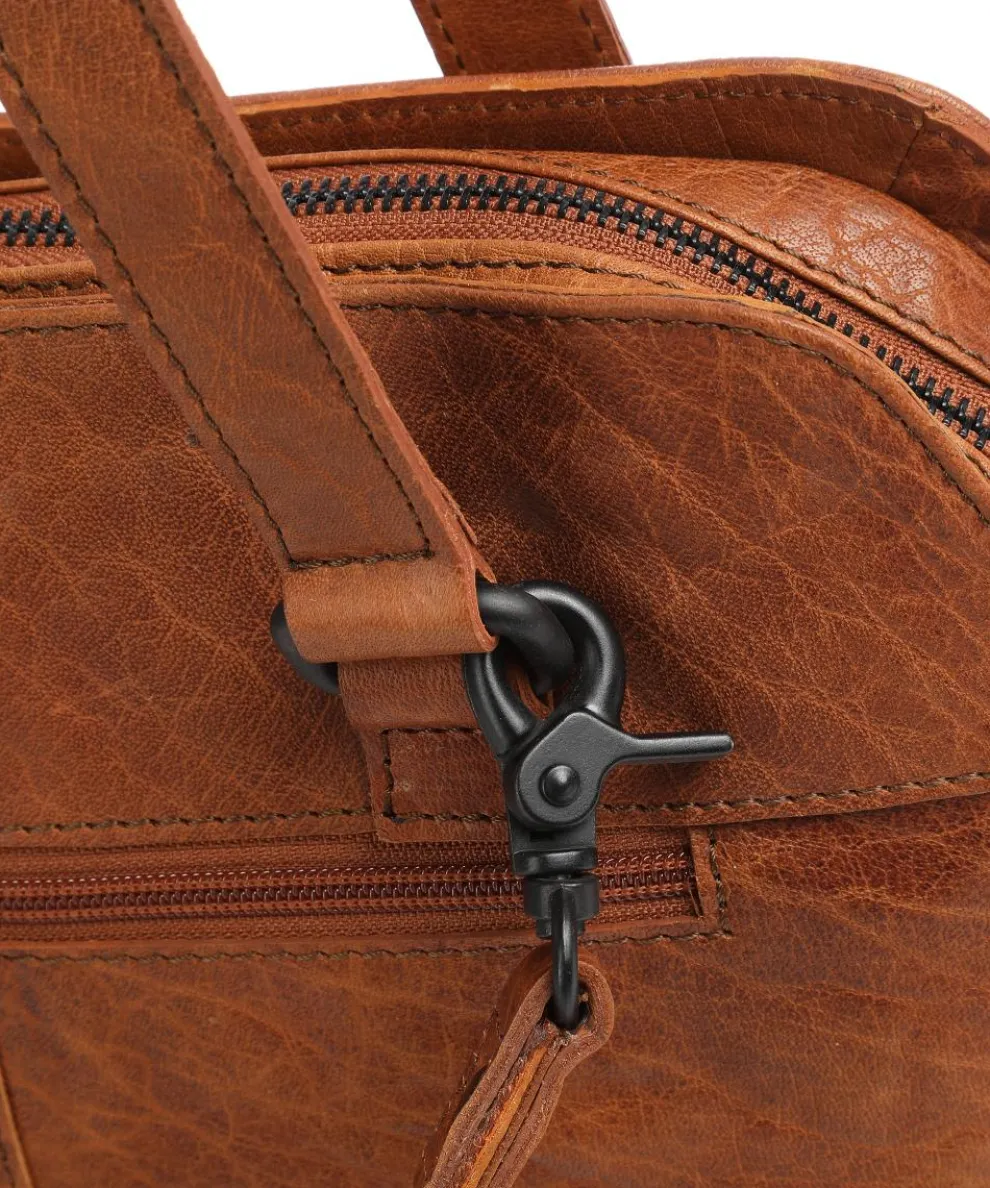 Bronco Schultertasche fein genarbtes Leder cognac