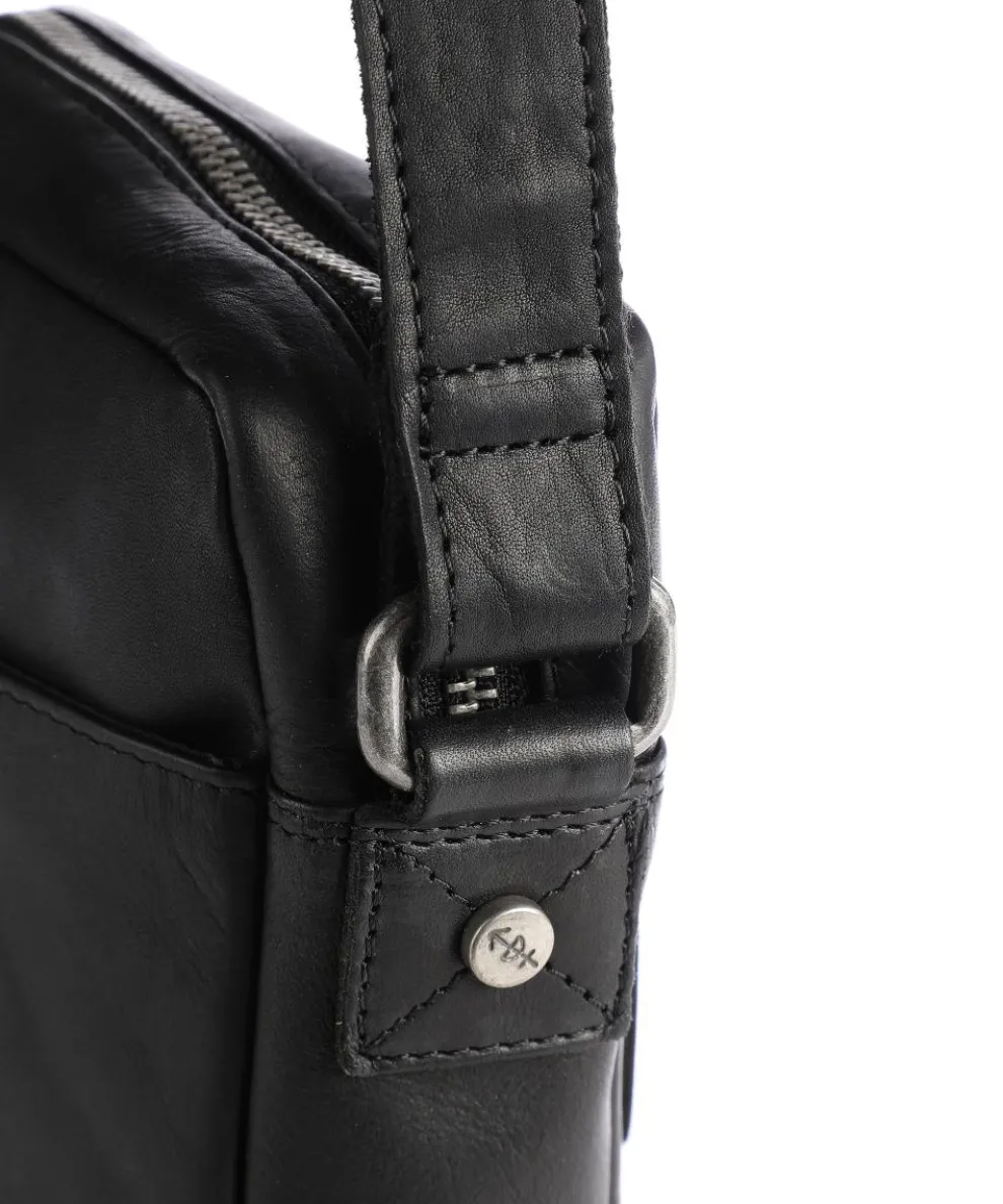 Saba Umhängetasche Pull-Up Rindsleder schwarz