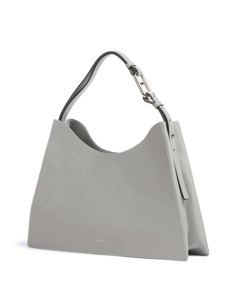 Nuvola L Beuteltasche fein genarbtes Leder grau