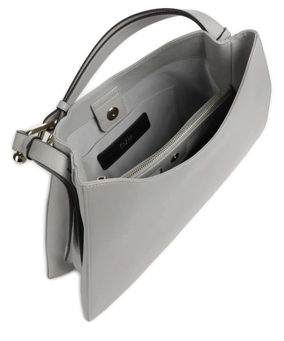 Nuvola L Beuteltasche fein genarbtes Leder grau