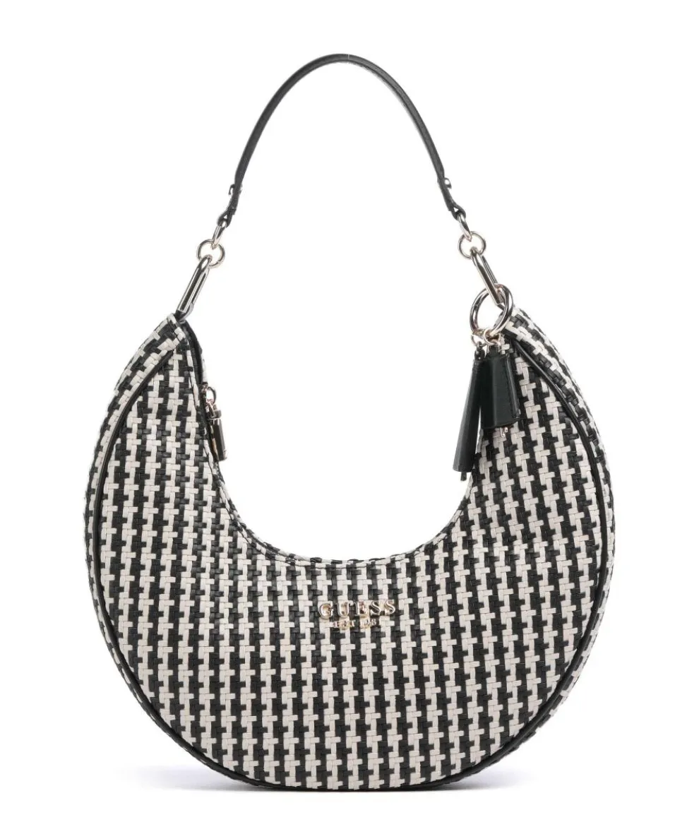 Mirema Schultertasche Lederimitat schwarz/weiß