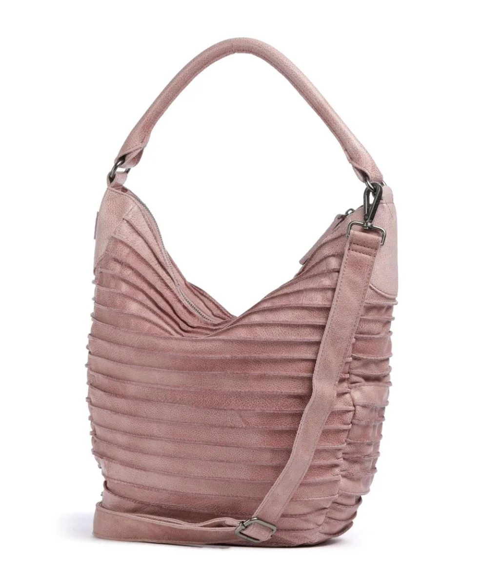 Bestseller Beuteltasche genarbtes Leder rosa