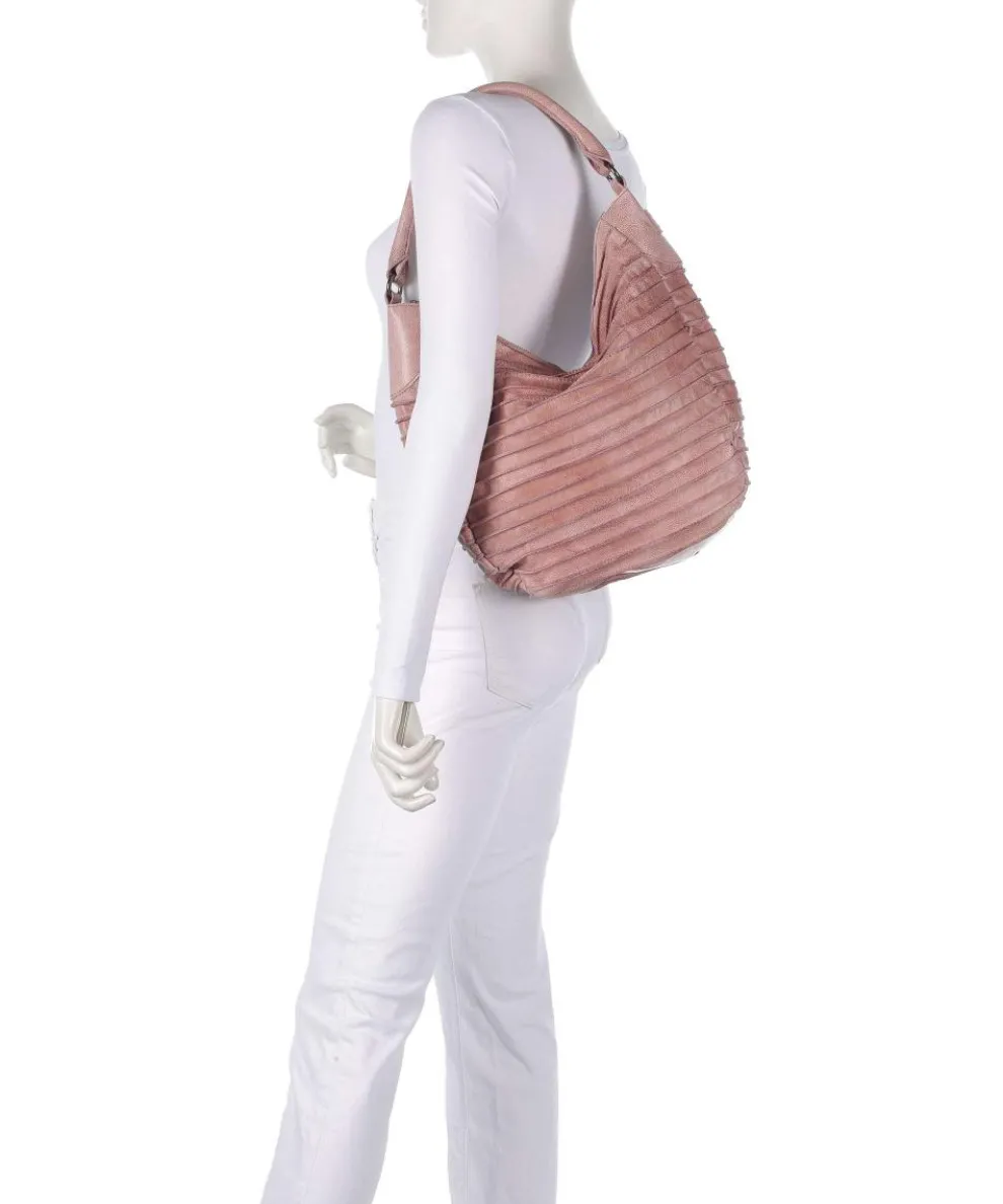 Bestseller Beuteltasche genarbtes Leder rosa
