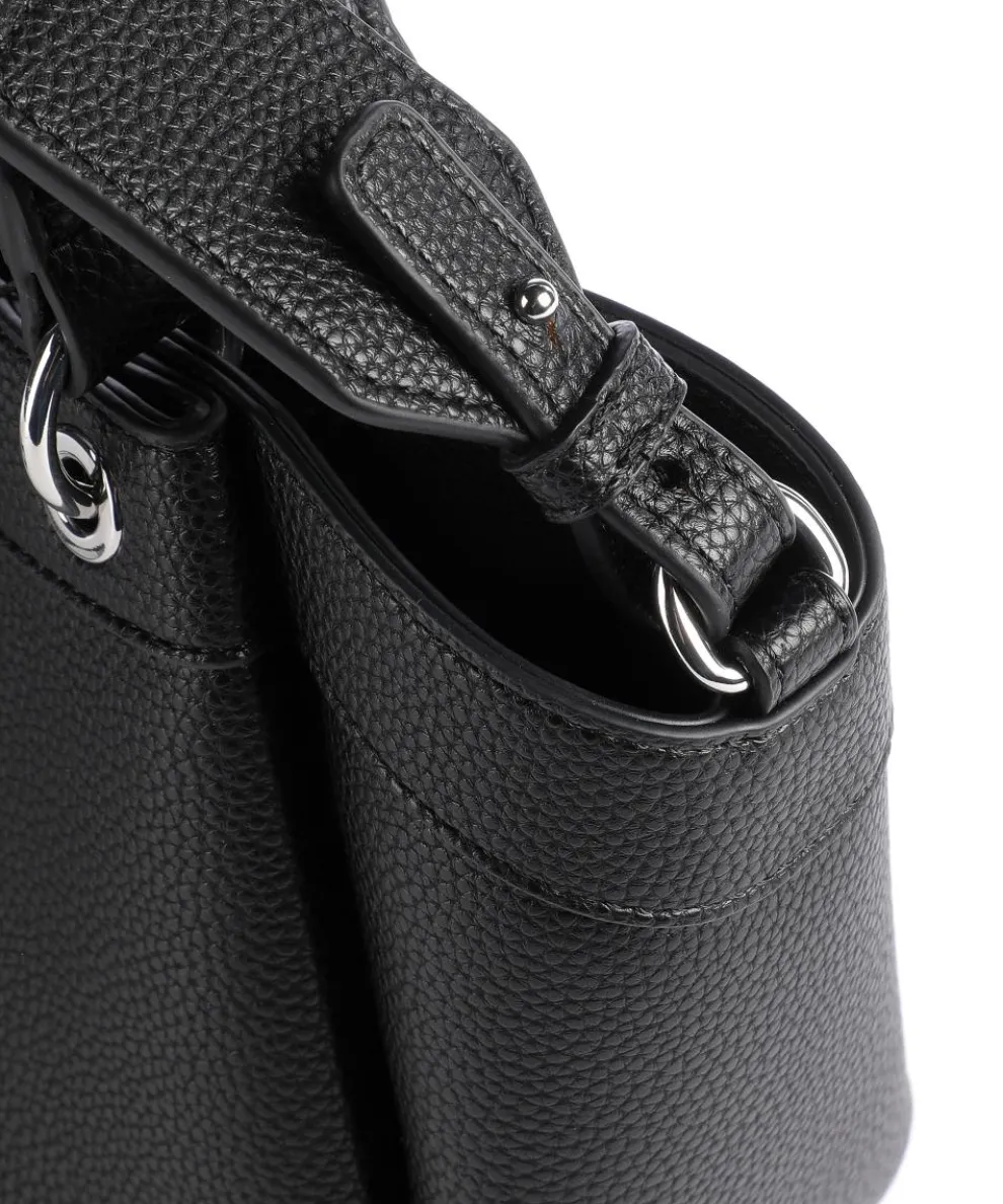 Wave S Handtasche Lederimitat schwarz