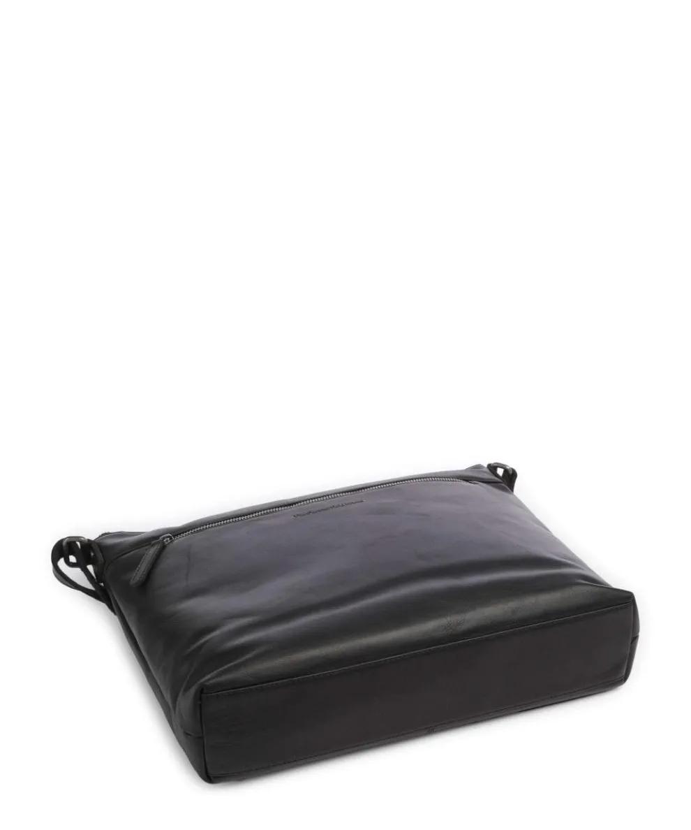 Cow Wax Pull Up Cartagena Umhängetasche Rindsleder schwarz