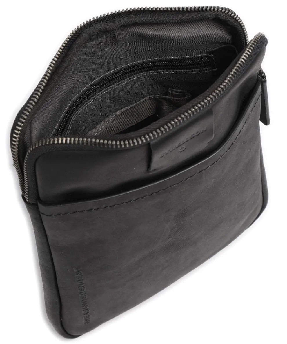 Brick Lane Umhängetasche fein genarbtes Rindsleder schwarz