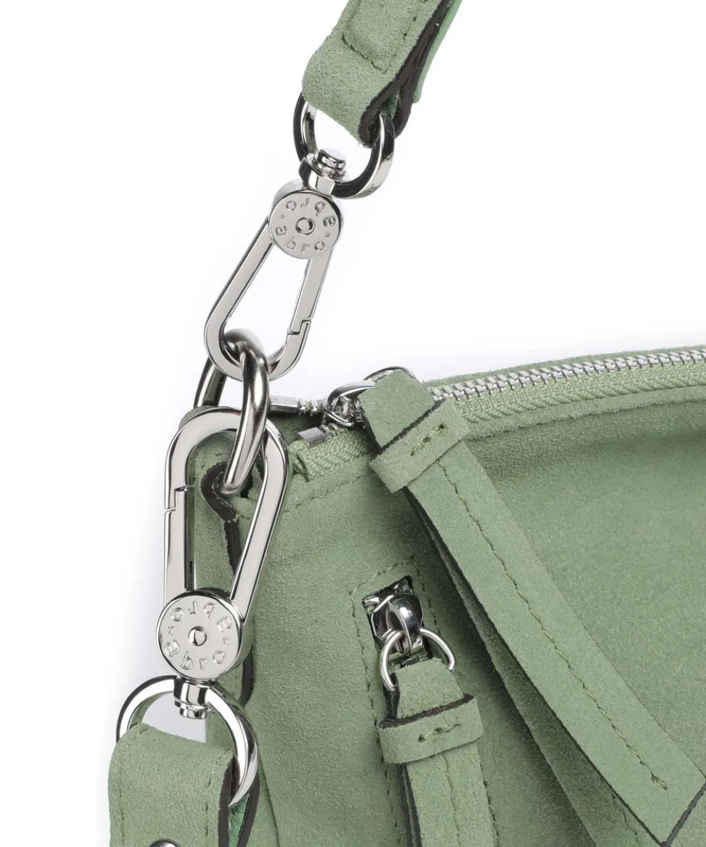 Suede Juna Beuteltasche aufgerautes Rindsleder grün
