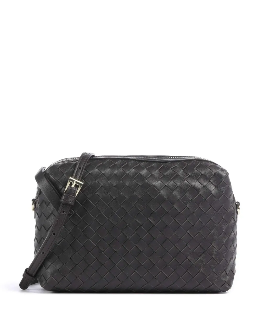 Piuma Kaia Umhängetasche fein genarbtes Leder dunkelbraun