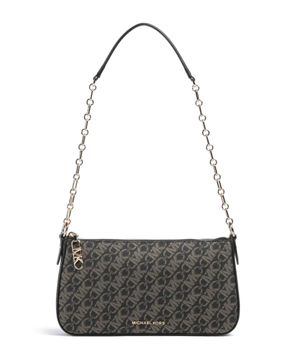 Empire Schultertasche Lederimitat schwarz/gold