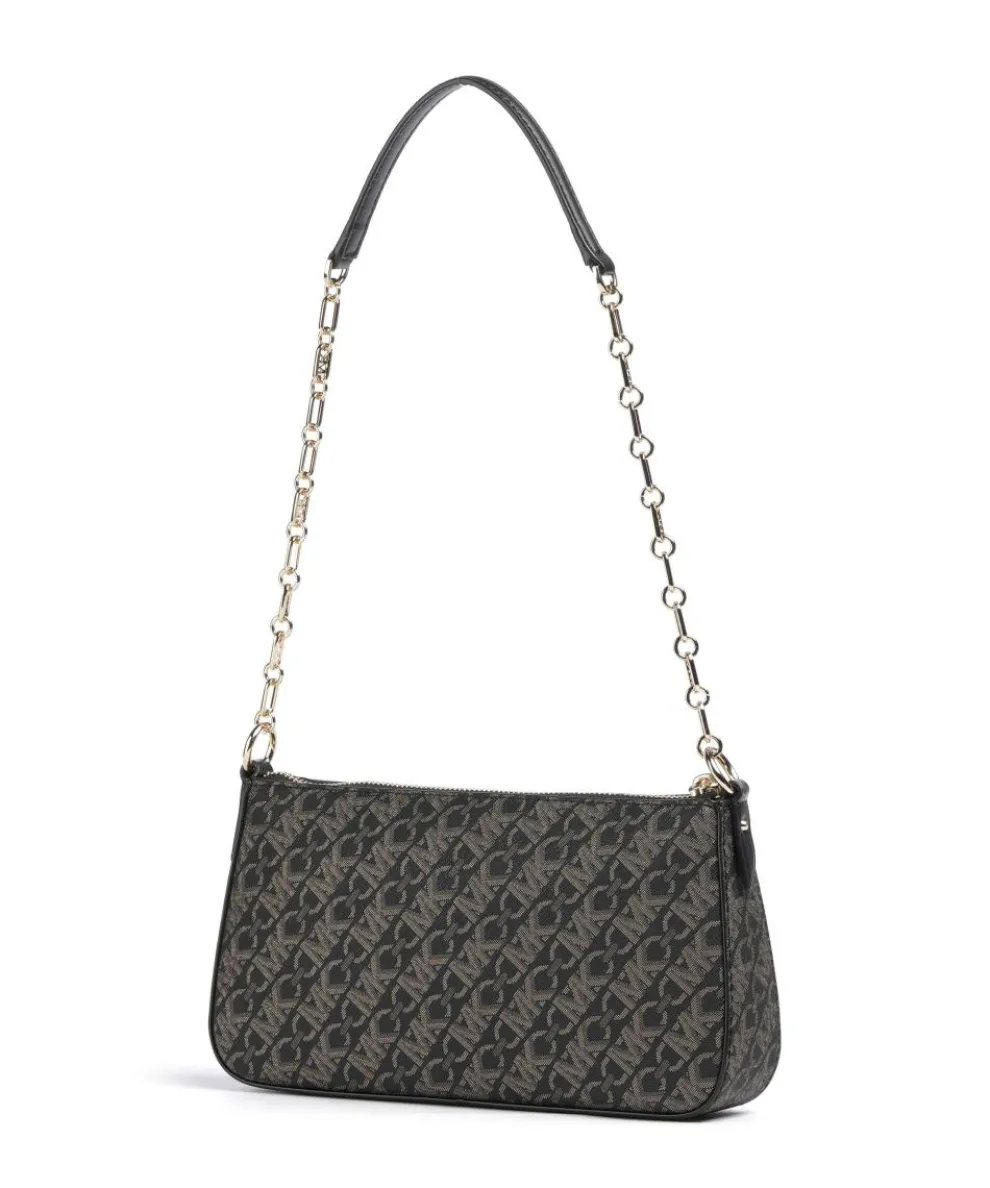 Empire Schultertasche Lederimitat schwarz/gold