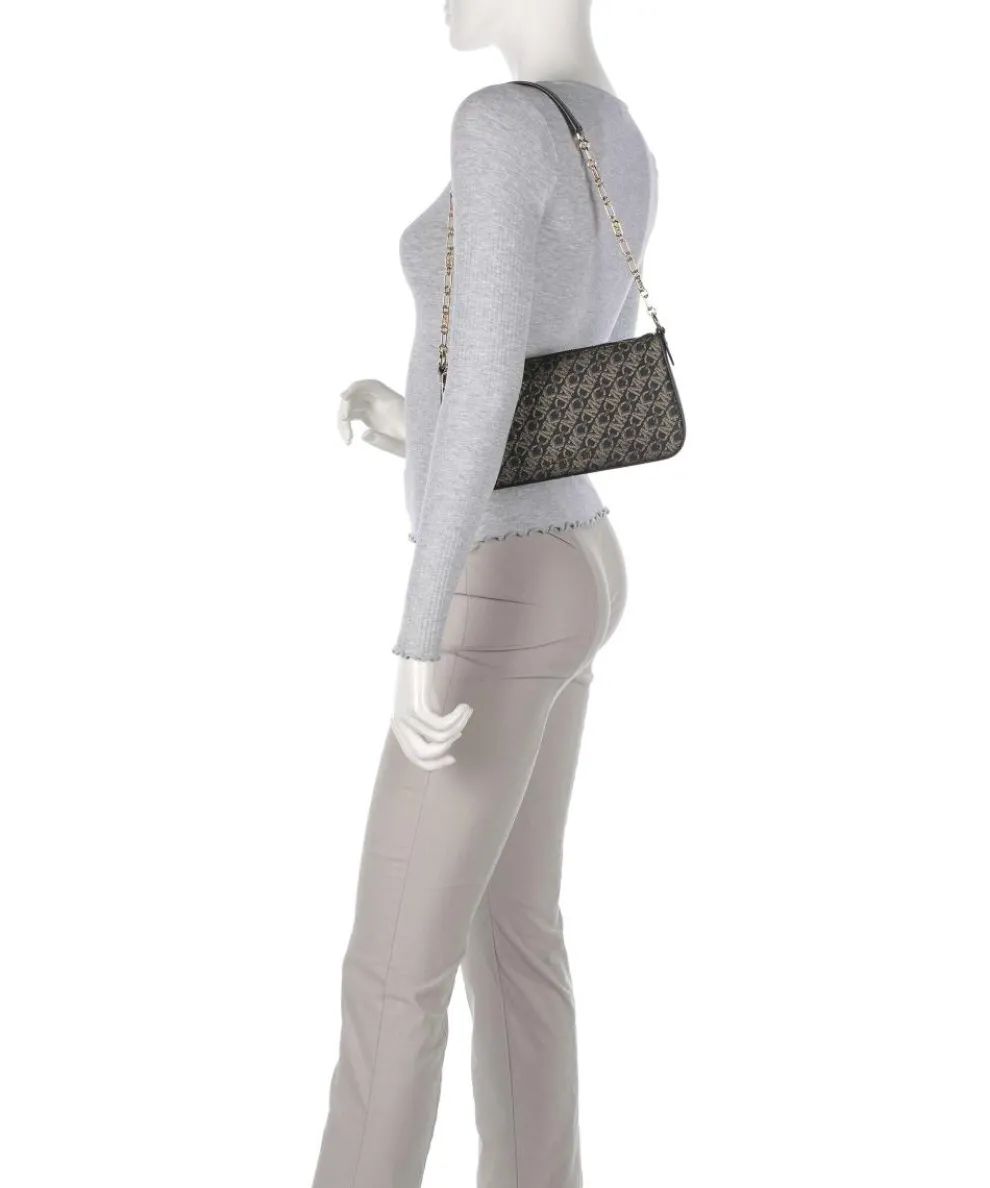 Empire Schultertasche Lederimitat schwarz/gold