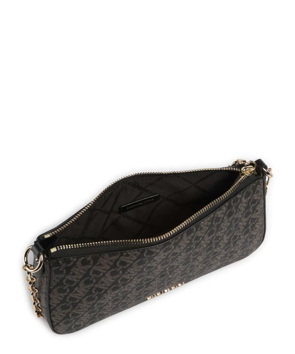 Empire Schultertasche Lederimitat schwarz/gold