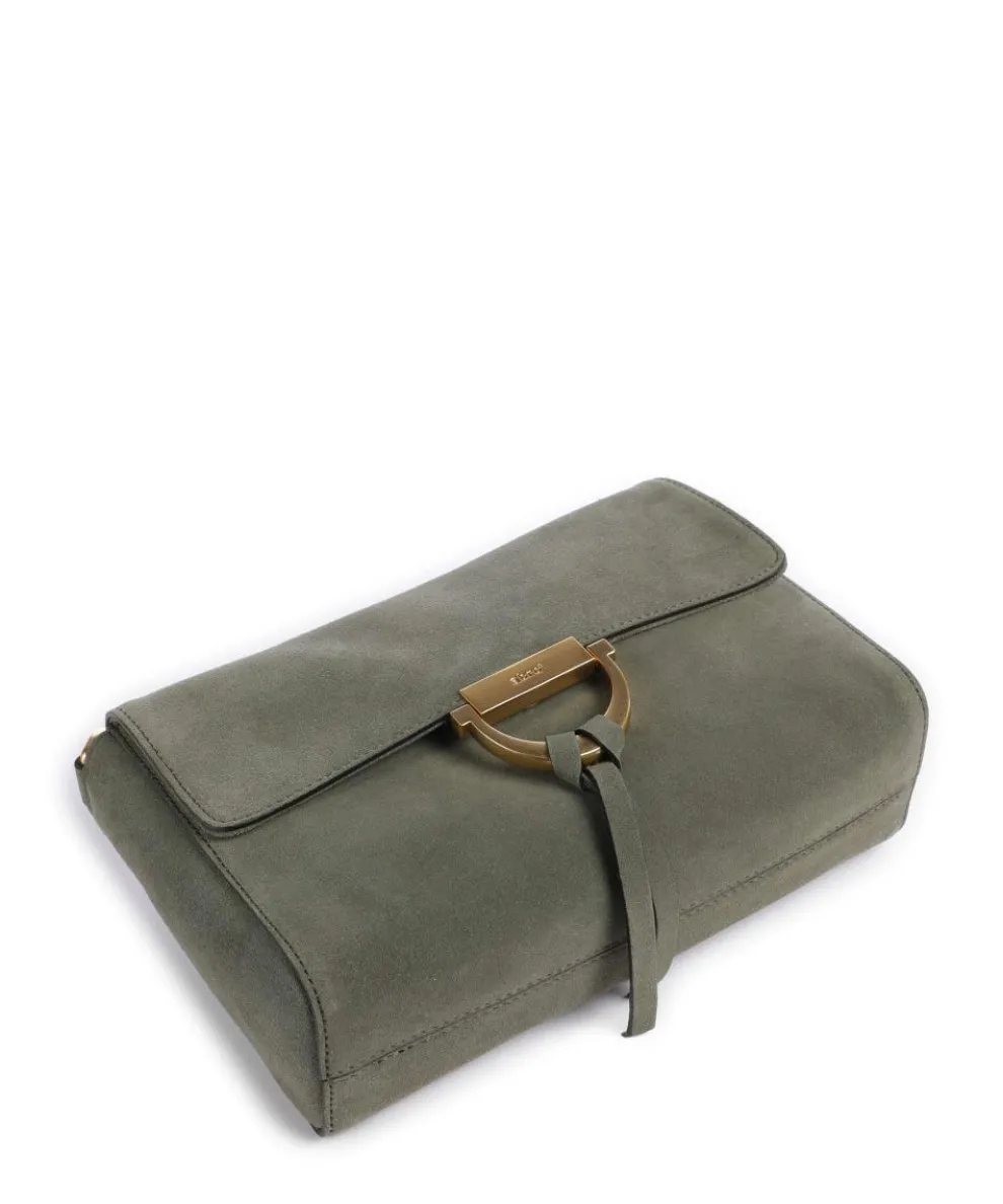 Suede Temi Schultertasche aufgerautes Leder khaki