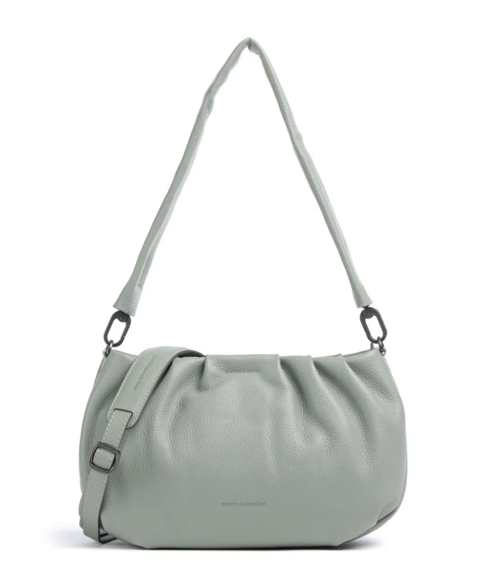 Philocalists Pearl Schultertasche genarbtes Leder grünblau