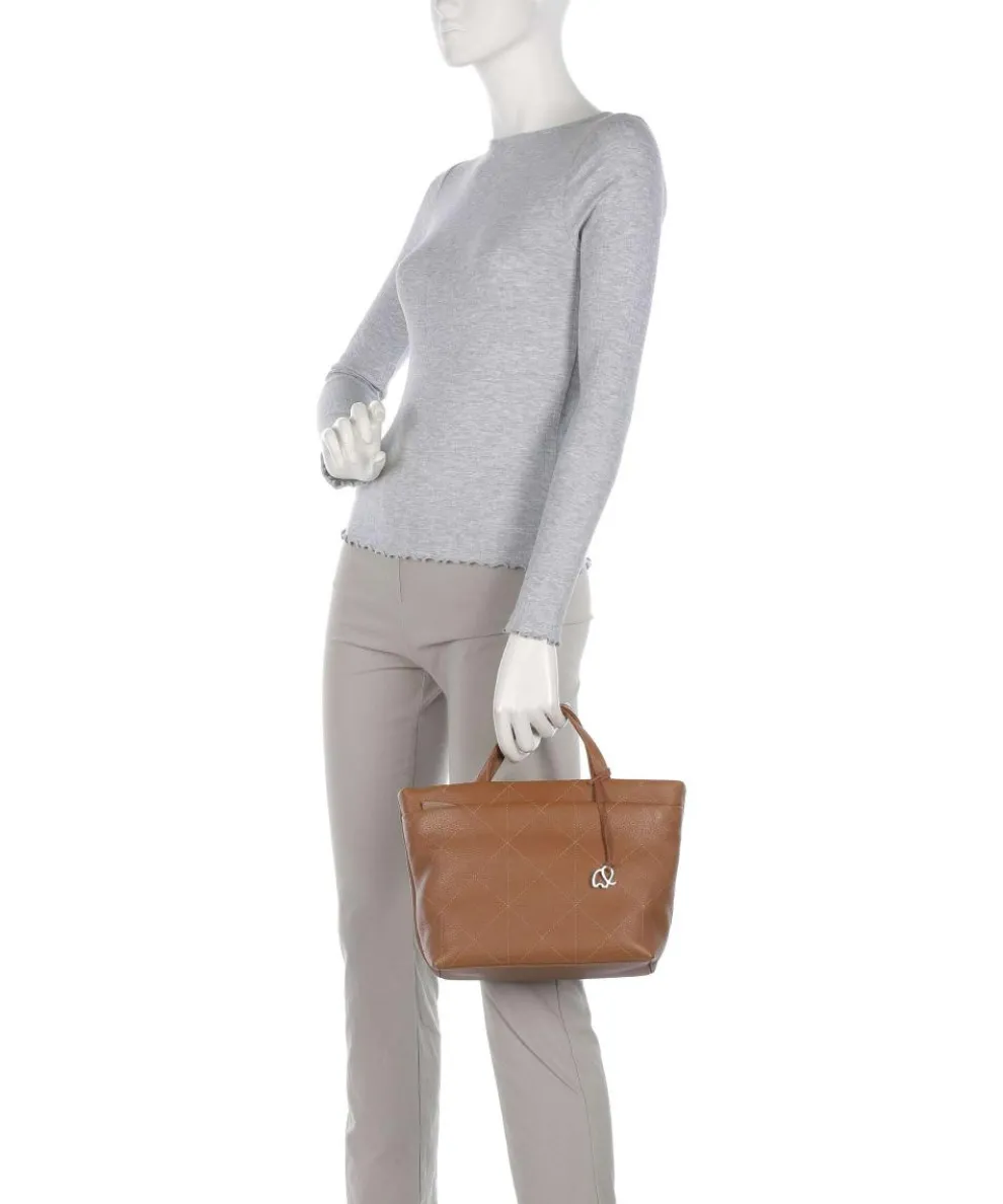 Pienza Handtasche genarbtes Leder cognac