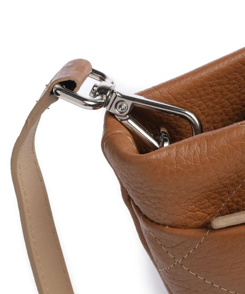 Pienza Handtasche genarbtes Leder cognac