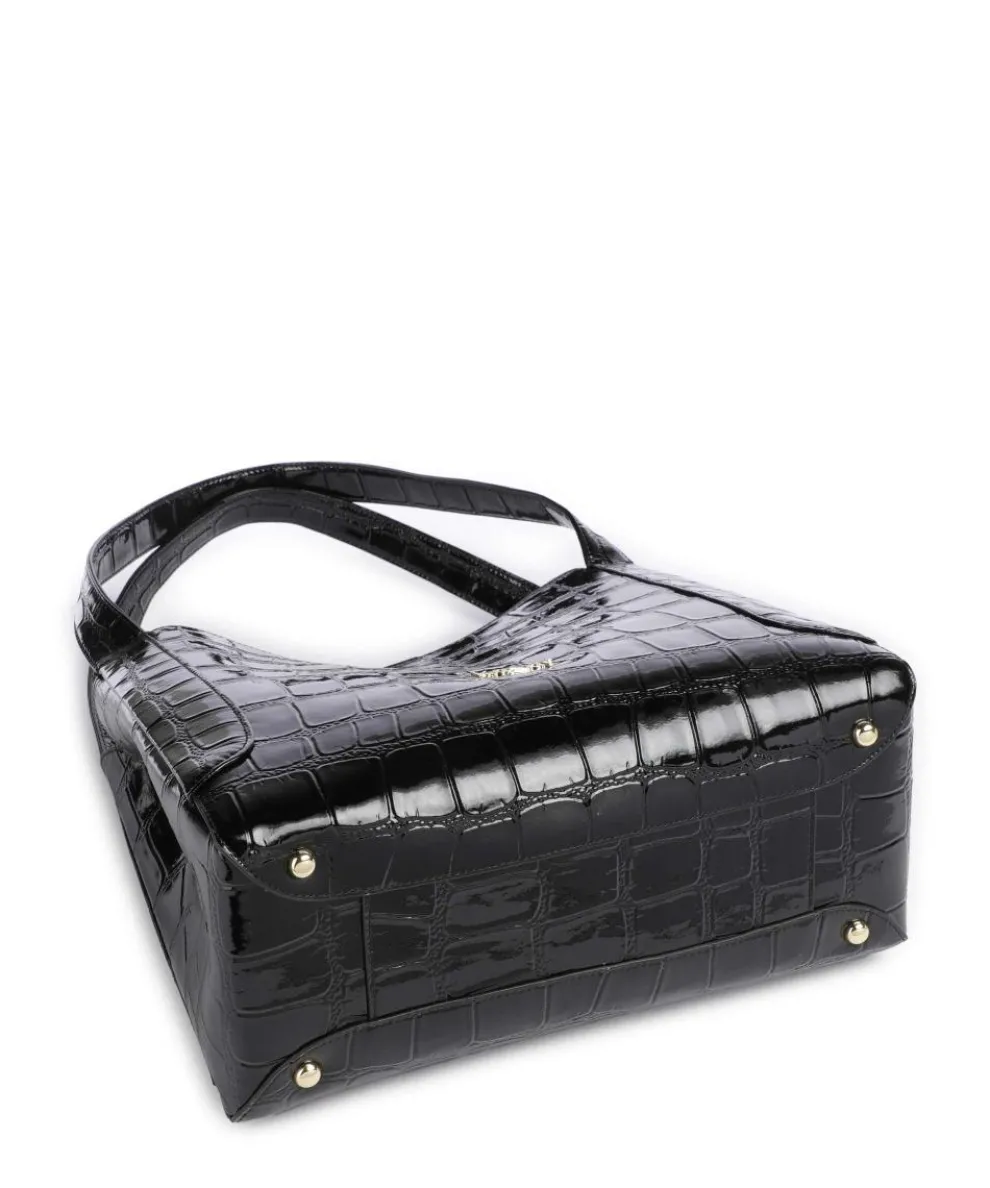 Ange Beuteltasche geprägtes Leder schwarz