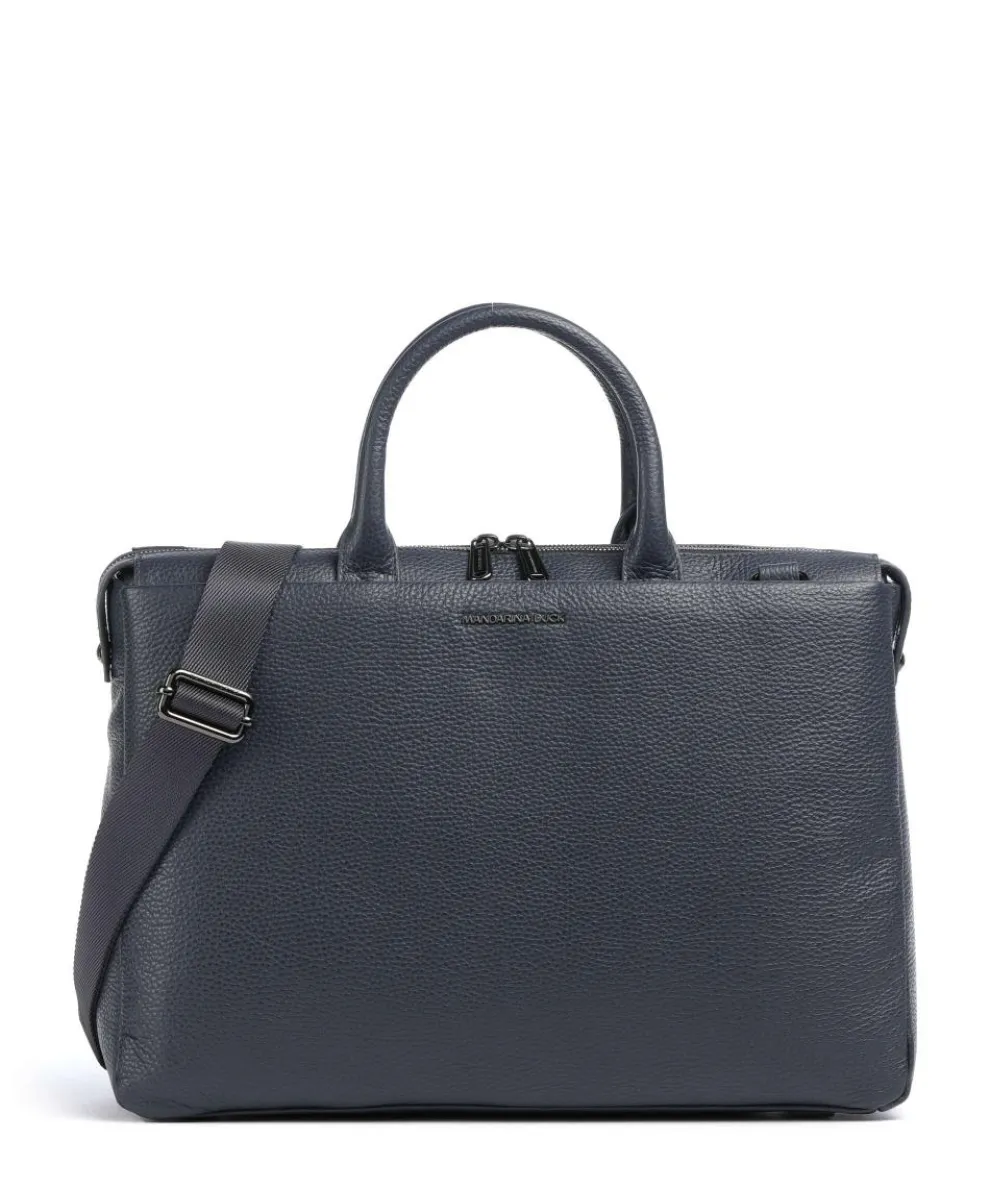 Mellow Urban Aktentasche 14″ genarbtes Kalbsleder dunkelblau