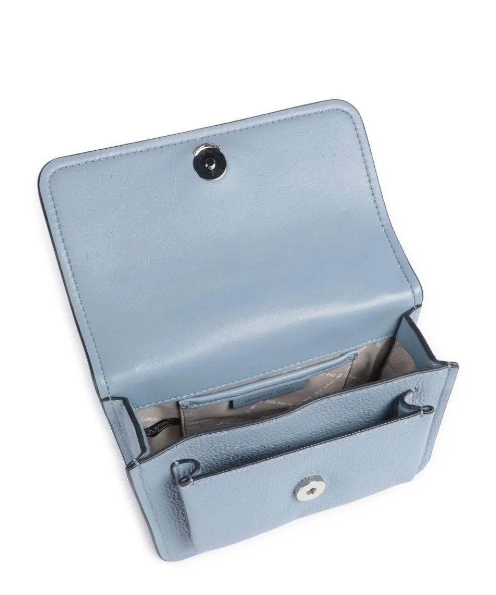 Claire Small Schultertasche genarbtes Rindsleder hellblau