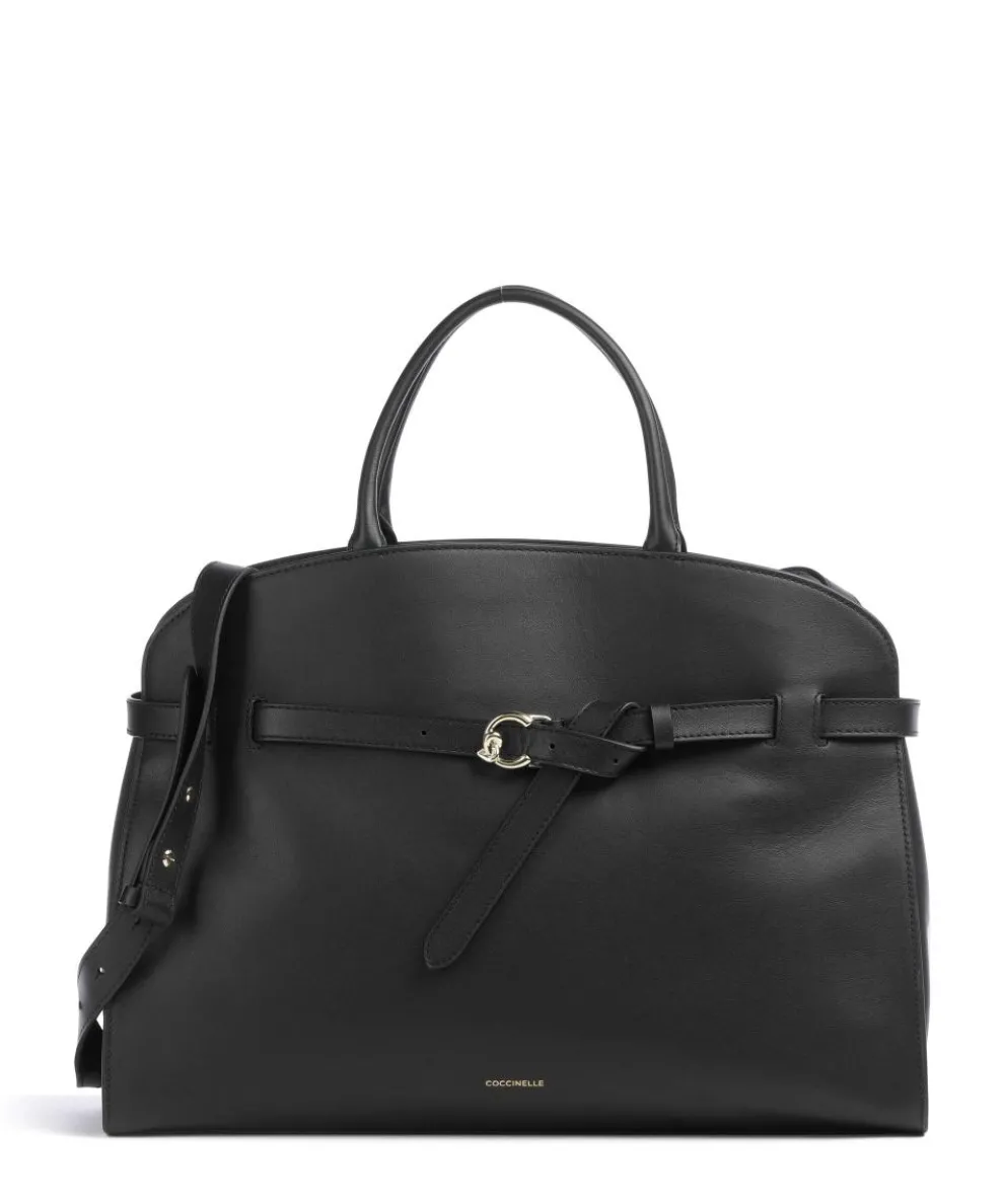 Sabine Handtasche fein genarbtes Rindsleder schwarz