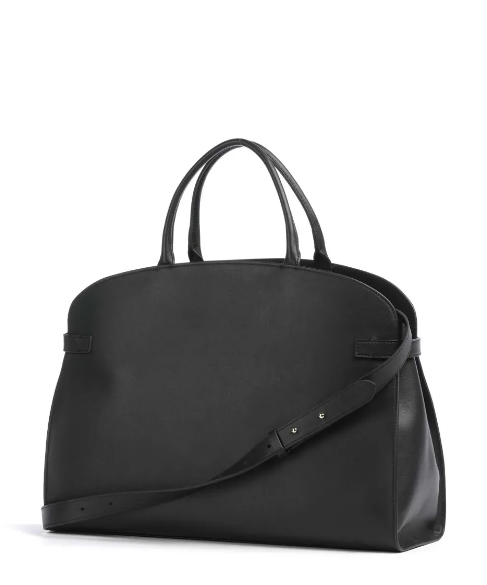 Sabine Handtasche fein genarbtes Rindsleder schwarz