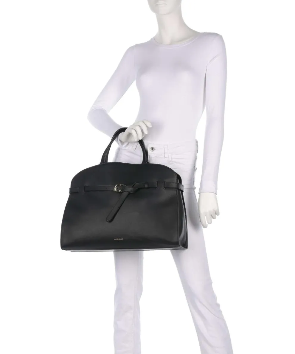 Sabine Handtasche fein genarbtes Rindsleder schwarz