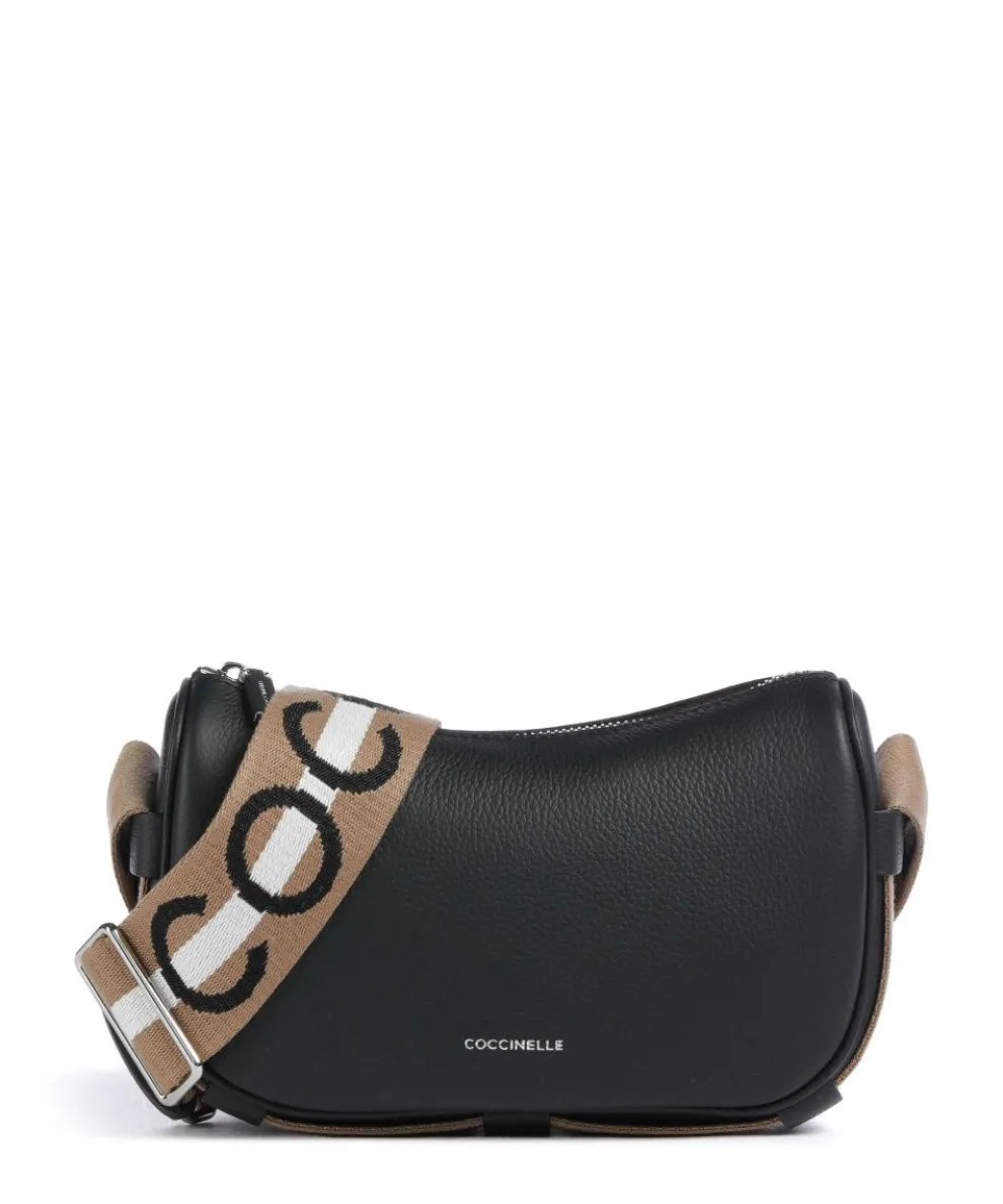 Raquel Umhängetasche genarbtes Leder schwarz