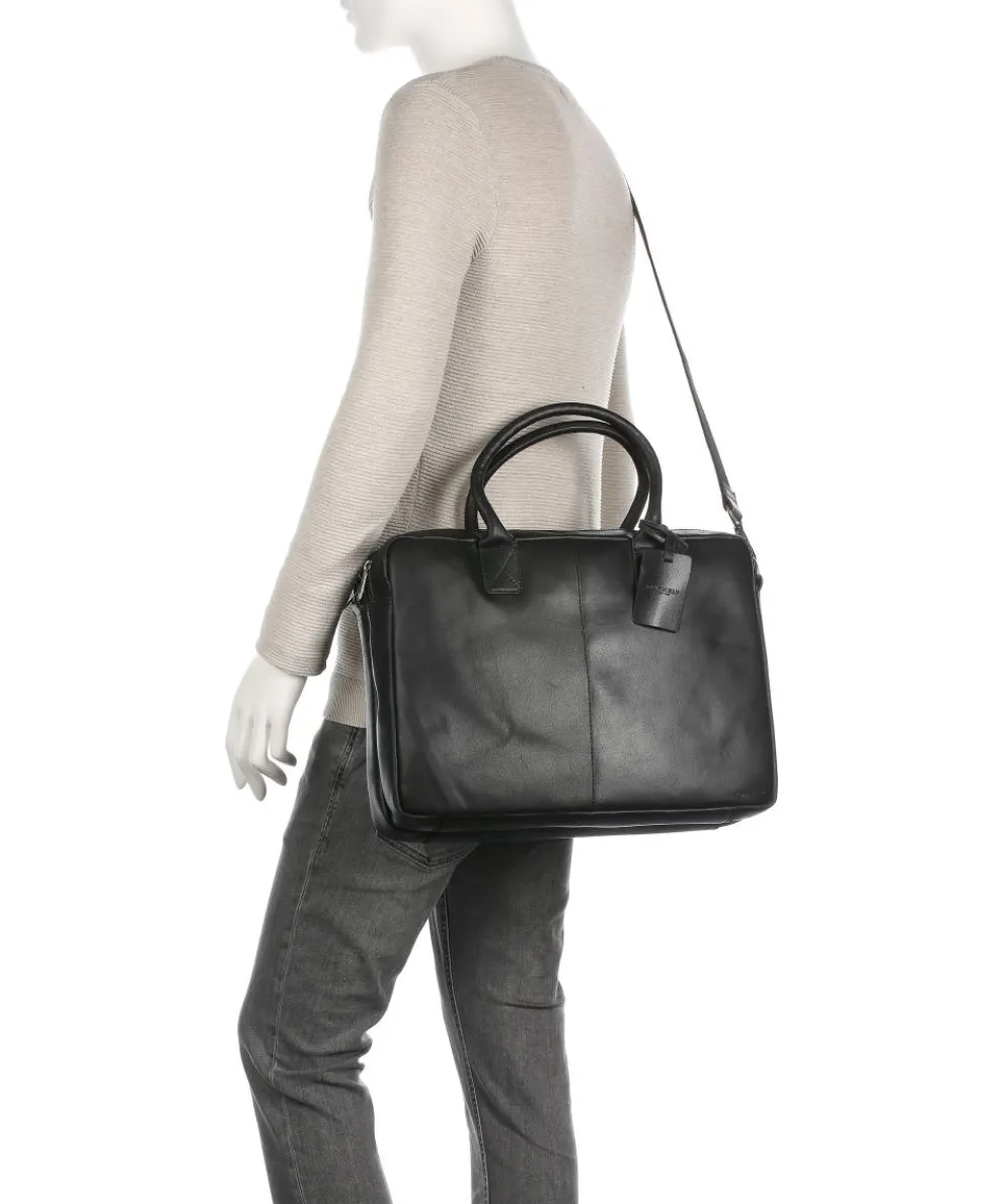 Vintage Taylor Worker Aktentasche genarbtes Leder schwarz