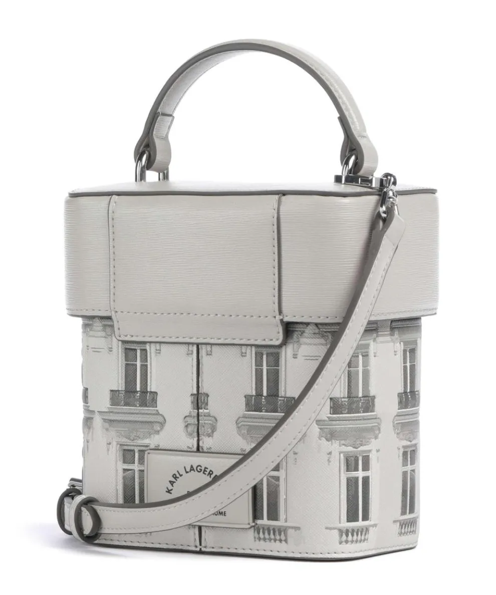 K/Rue St Guillaume Umhängetasche Lederimitat hellgrau